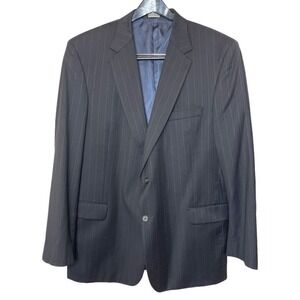 JOSEPH‎ A BANK Men's Navy Blue White Pinstripe Sport Coat, 48 Long